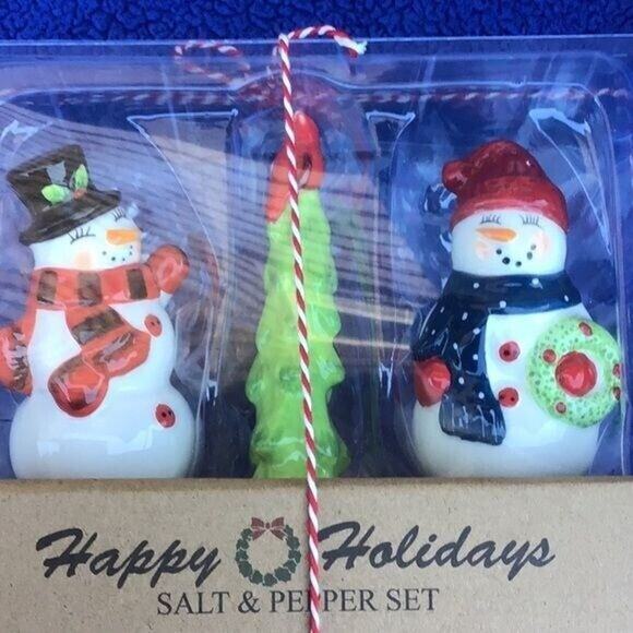 Potter’s Studio Snowmen Salt Pepper Shakers NWT - Picture 2 of 6
